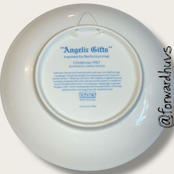 1987 Berta Hummel Collector Plate – “Angelic Gifts” - No Box - Picture 4 of 8